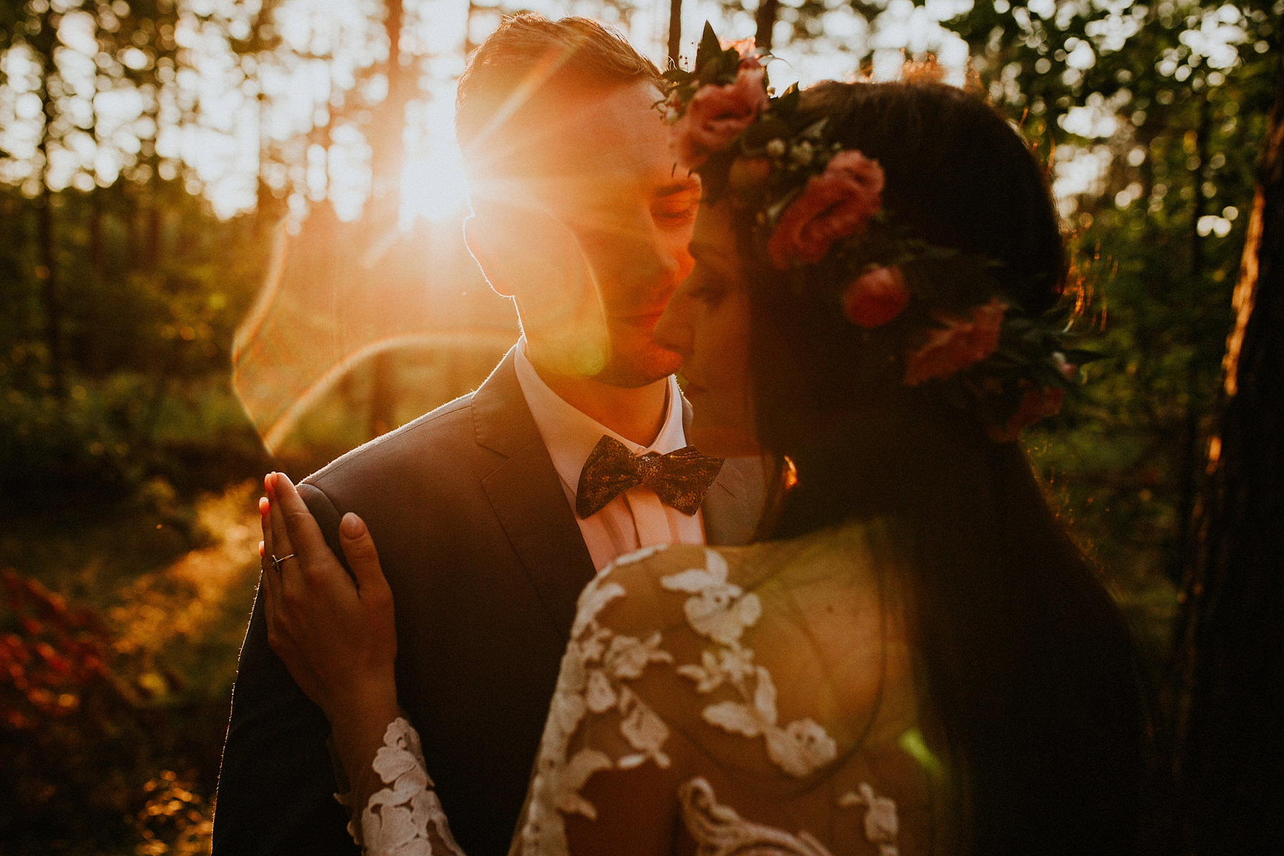 sesja poślubna w lesie kaszuby